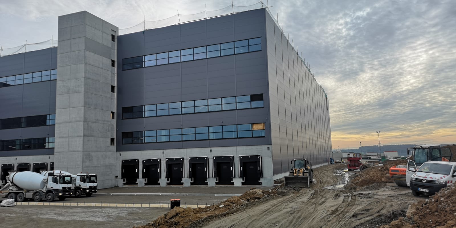 Voortgang bouw logistiek hal in Sachsenheim